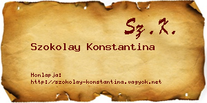 Szokolay Konstantina névjegykártya